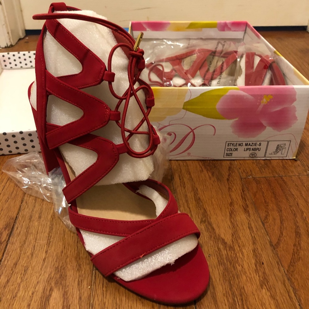 Lace Up Red Heels